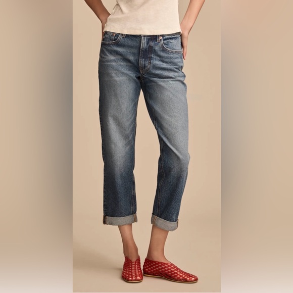 Lucky Brand Women’s Distressed Boy Mid-Rise Blue Jeans size 4 / 27R - Picture 5 of 8